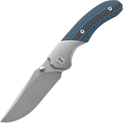 Miguron Knives Centurion 3.5 M390 balde,Sandblasting Titanium And Blue carbon