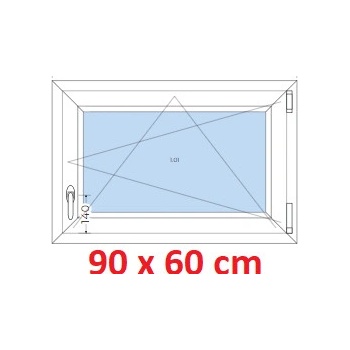 Soft Plastové okno 90x60 cm, otváravé a sklopné