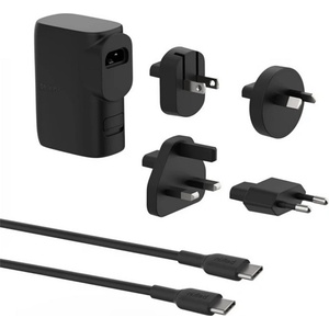 Belkin BOOST CHARGE HYBRID зарядно за пътуване с USB+Type-C изход, 25 W, AU, ЧЕРНО BPZ003BT1MBK-B6 (BPZ003BT1MBK-B6)