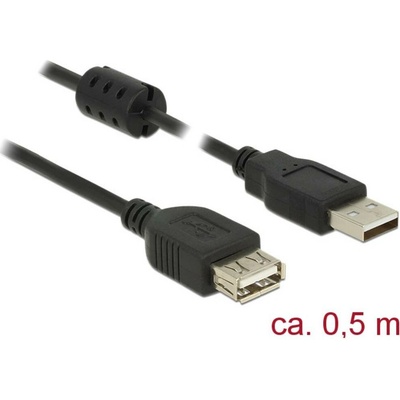 Delock 84882 USB 2.0 USB-A zástrčka USB-A zásuvka 0,5m černý