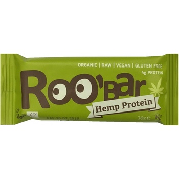 Roobar Bio Raw Datlová tyčinka s konopným proteínom 30g