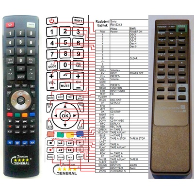 GENERAL SONY RM-S343 - съвместимо дистанционно управление на марката General (RM-S343)