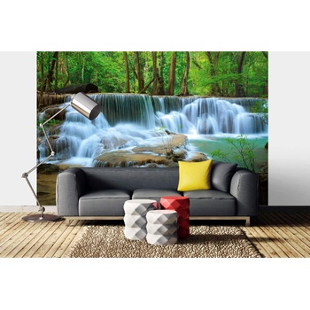 DIMEX ART s. r. o Самозалепваща се флизелинова фототапета могущ водопад в гората 375 x 250 см