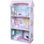 Moni Toys Дървена къща за кукли с обзавеждане Anna 4121