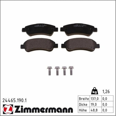 Sada brzdových platničiek kotúčovej brzdy ZIMMERMANN 24465.190.1