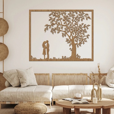 dřevo života Dřevěný strom na zeď SOUZNĚNÍ Rozměry (cm): 60x48, Zvolte barvu dekoru: Horský dub