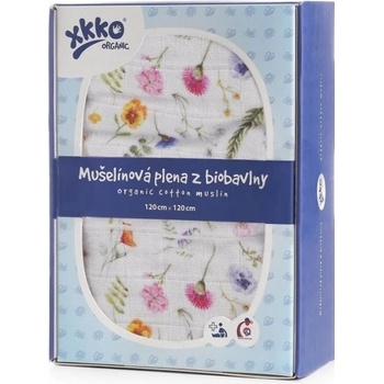 XKKO Organic Biobavlnená plienka 120 x 120 , Summer Meadow