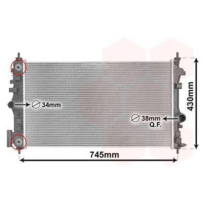 Chladič, chlazení motoru VAN WEZEL 37012710