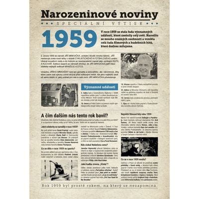 Narozeninové noviny 1959 s vlastním textem a fotografií S fotografií a textem