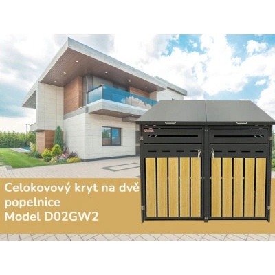 Scorpion elektro Přístřešek na 2 popelnice D02GW2 antracit hnědý – Zboží Dáma