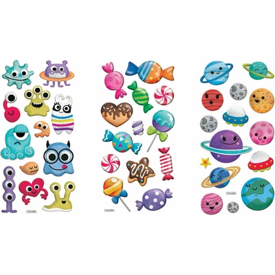 Florio samolepka 3D glitter set 6
