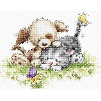 Luca-S Куче, коте и пеперуди - гоблен със схема b1185