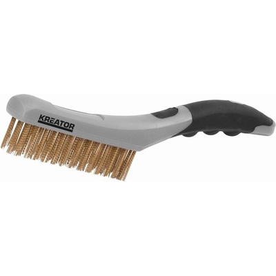 KREATOR KRT561006 - Ruční drátěný mosazný kartáč 4 řadý, plastový