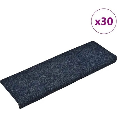 vidaXL Schodové rohože samolepicí 30 ks 65 x 21 x 4 cm modré s obdélníkovým okrajem
