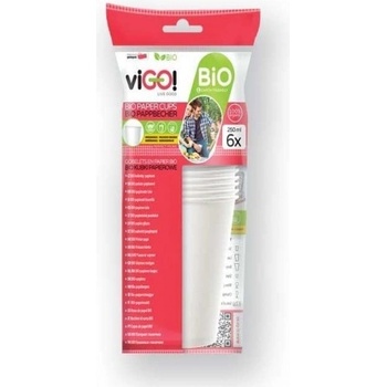 viGO! BIO Papierový kelímok biely 250ml, , laminácia