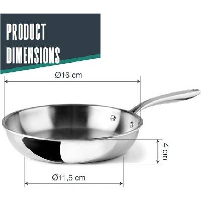 LACOR - 60846 - Pánev Trichef, 16 cm, nerezová ocel 18/10 a hliník, třívrstvá konstrukce,