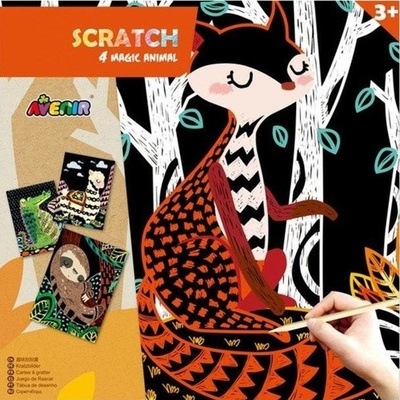 Škrabacie obrázky 4ks zvieratká