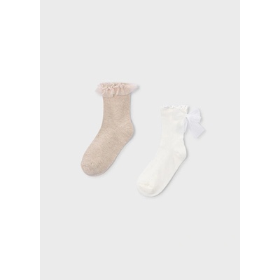 2 pack ponožek s tylem béžové MINI Mayoral