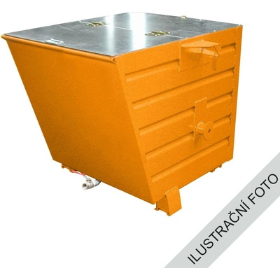 TRV PLN 8841/OR Výklopný kontejner s výpustí a víkem oranžová nosnost 1000 kg