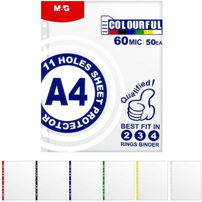 M&G A4 transparentný s rôznym farebným okrajom 60 mikronů 50 ks