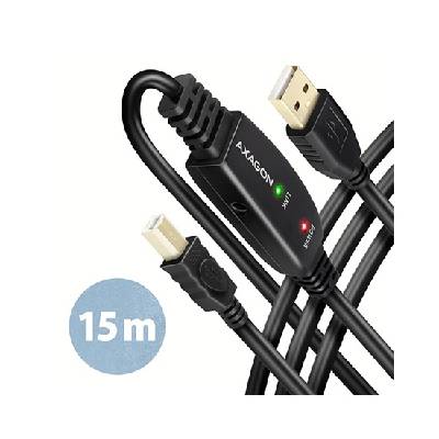 AXAGON ADR-215B, USB 2.0 A-M -> B-M aktivní propojovací / repeater kabel, 15m