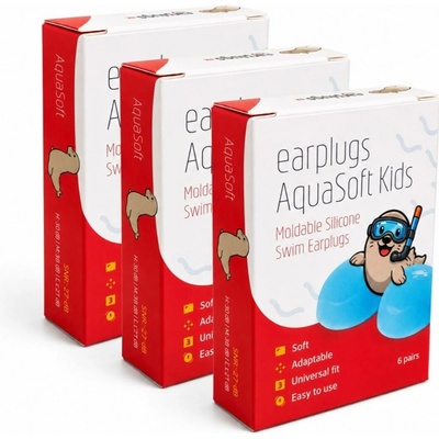 Earplugs AquaSoft Kids sada 3 balení
