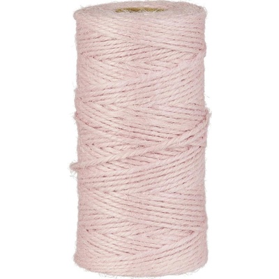 IB LAURSEN Jutový provázek Light Pink 100 m, růžová barva, textil