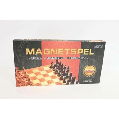Magnetické dřevěné šachy a dáma 2v1 – cestovní sada