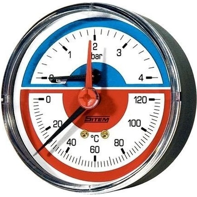 MALGORANI SITEM Termomanometr d80mm 0-4 BAR 0-120°C ZADNÍ vývod 1/2" - voda, vzduch TM5404Z