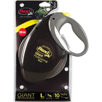 flexi original Professional Giant L повод, 10 м лента за големи, силни кучета до 50 кг - черен