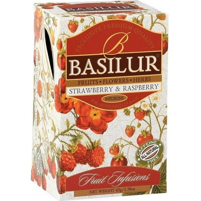 Basilur Ovocný čaj Fruit Strawberry and Raspberry porcovaný s přebalem 25 sáčků