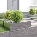 vidaXL Ограда за трева 4 бр. 100 x 60 x 35 cm Стомана Сребристо (8008956)