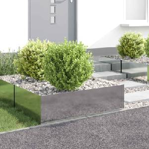 vidaXL Ограда за трева 4 бр. 100 x 60 x 35 cm Стомана Сребристо (8008956)