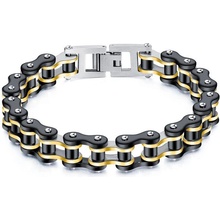 Impress Jewelry náramek z chirurgické oceli Moto Chain BlackGold 210114161027BG