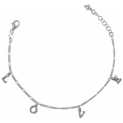 INFINITYSILVER Strieborný náramok visiaci LOVE 202103117+