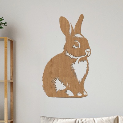 dřevo života Dřevěný obraz Králíka Rozměry (cm): 35x60, Zvolte barvu dekoru: Horský dub
