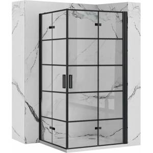 Rea Правоъгълна душ кабина с плъзгащи се врати Rea Molier 80x90 черна (5902557357345+5902557357352)