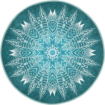 Mila Home Тюркоазен кръгъл килим подходящ за пране и за прахосмукачки роботи ø 100 cm Comfort - Mila Home (HaliYuv-Comfort-5124-100x100)