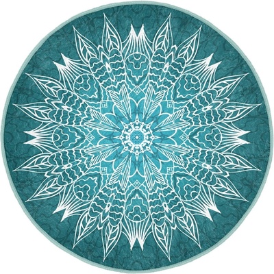 Mila Home Тюркоазен кръгъл килим подходящ за пране и за прахосмукачки роботи ø 100 cm Comfort - Mila Home (HaliYuv-Comfort-5124-100x100)