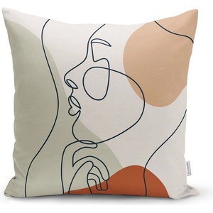 Minimalist Cushion Covers Калъфка за възглавница, пастелна рисунка Лице, 45 x 45 cm - Minimalist Cushion Covers (YZR18K5877)