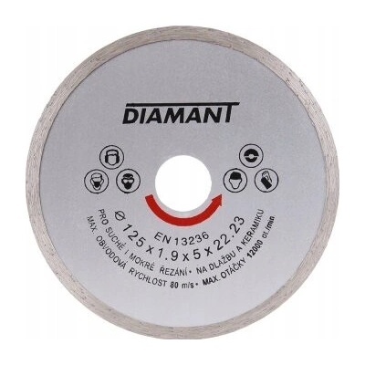 kotúč diamantový 125mm DIAMANT plný