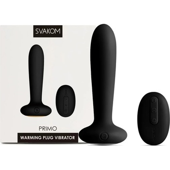 Вибро стимулатор с дистанционно и затоплящ ефект, 12см. - Primo Black (SVAKOM0100)