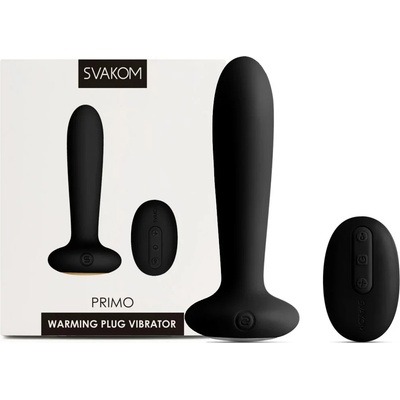 Вибро стимулатор с дистанционно и затоплящ ефект, 12см. - Primo Black (SVAKOM0100)