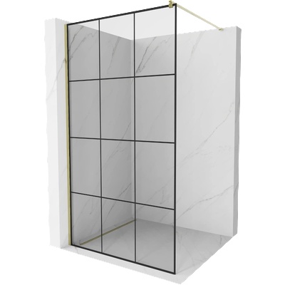 Mexen Kioto душ параван Walk-in 100 x 200 cm, черна решетка 8 mm, златна - 800-100-101-50-77 (800-100-101-50-77)