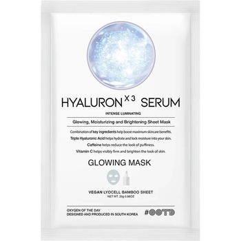 OOTD Beauty OOTD Хидратираща и озаряваща лист маска за лице с хиалурон, 25 ml
