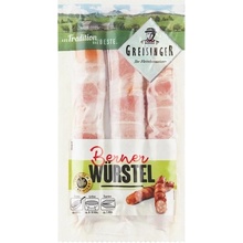 Greisinger Berner Würstel bravčové párky so syrom obalené v plátkoch slaniny 300 g