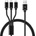 Mobilly 3 в 1 USB-C, Lightning, MicroUSB оплетен кабел за зареждане за зареждане на до 3 телефона едновременно