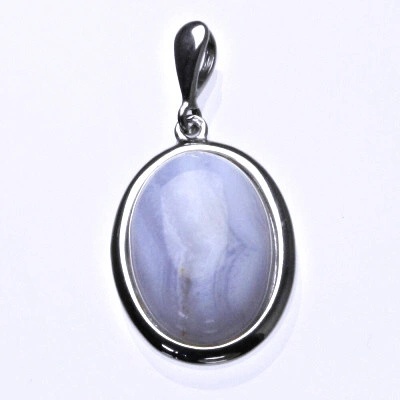Čištín Stříbrný přívěsek přírodní chalcedon P1492B