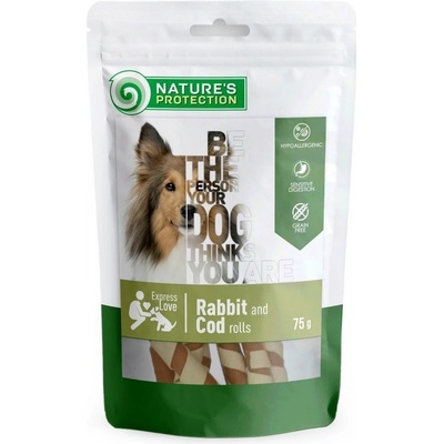 Natures P Snack dog rabbit & cod rolls 75 g