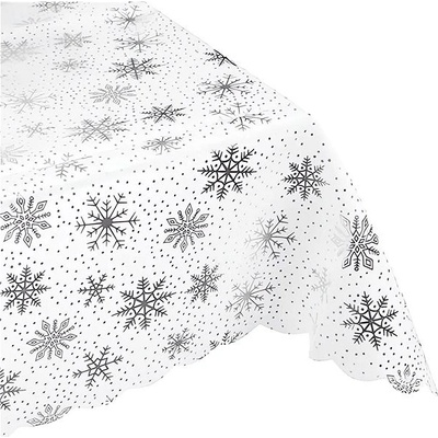 Ruhhy 22790 Vianočný obrus bielo-strieborný 180x140 cm